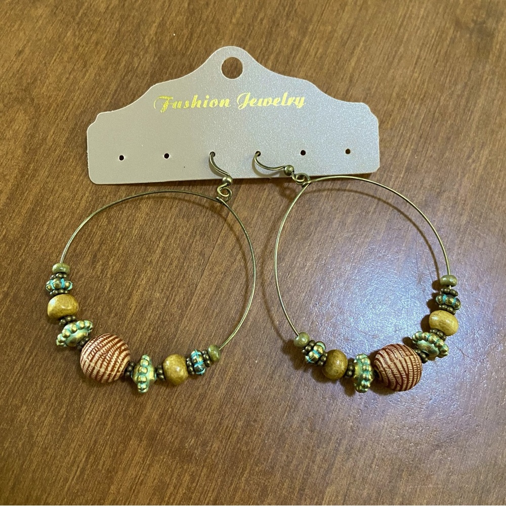 Boho beaded hoops EARTHBOUND earrings